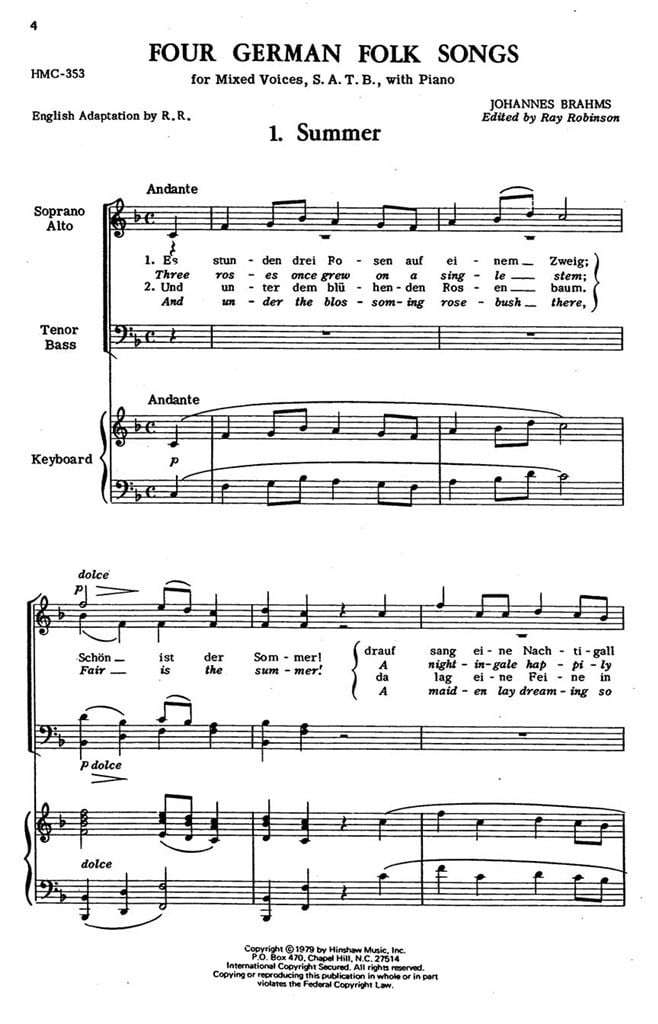 Four German Folk Songs